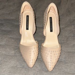 Nude studded heels